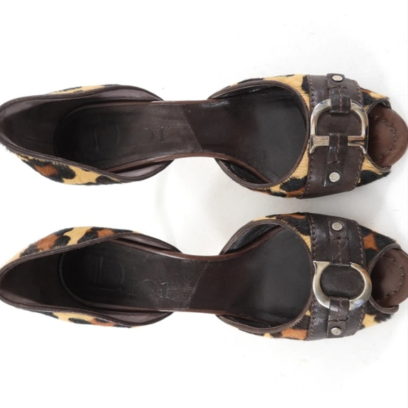 Christian Dior Galliano Vintage Leopard Calf CD Logo Pumps - Picture 2 of 5